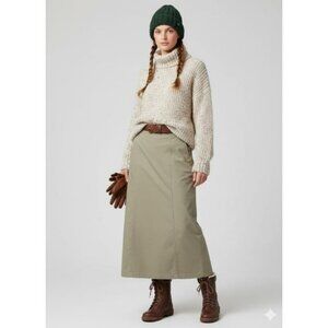 NWT Woolrich by John Rich & Bros High Waisted A-Line Midi Skirt Khaki Women's 6